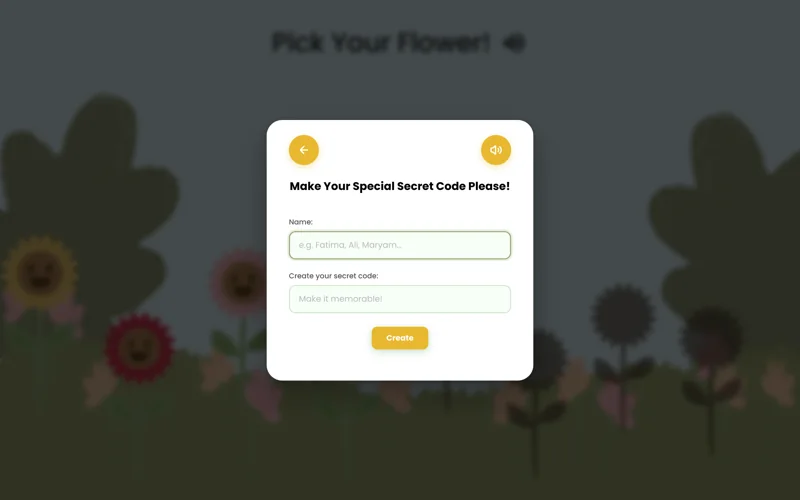 Make your special secret code pop-up asking for a name and a secret code